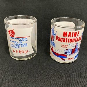 2 MAINE VACATIONLAND DOUBLE SHOT GLASSES
